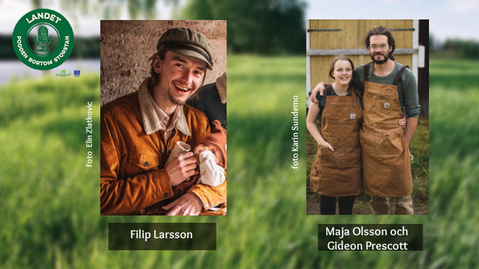 På bilden syns Filip Larsson från Stekosterian samt Maja Olsson och Gideon Prescott från Majas Skafferi. 