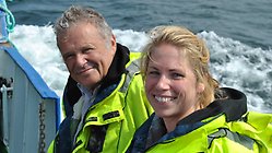 Torben Wallach, Dansk Akvakultur och Veronica Andrén, vattenbrukssamordnare på Jordbruksverket vid besöket i Danmark.