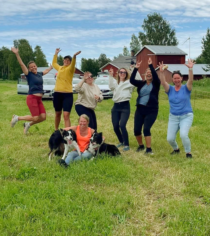 Ett gäng med personer hoppar upp i luften